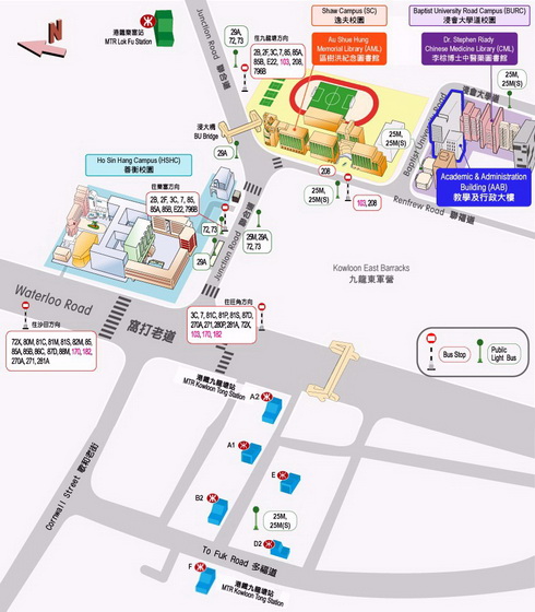 香港浸会大学曾陈式如会堂 (AAB201) 地图